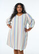 Kleid aus Leinen und Viskose mit 3/4-&Auml;rmeln, Blau, Model image number 0