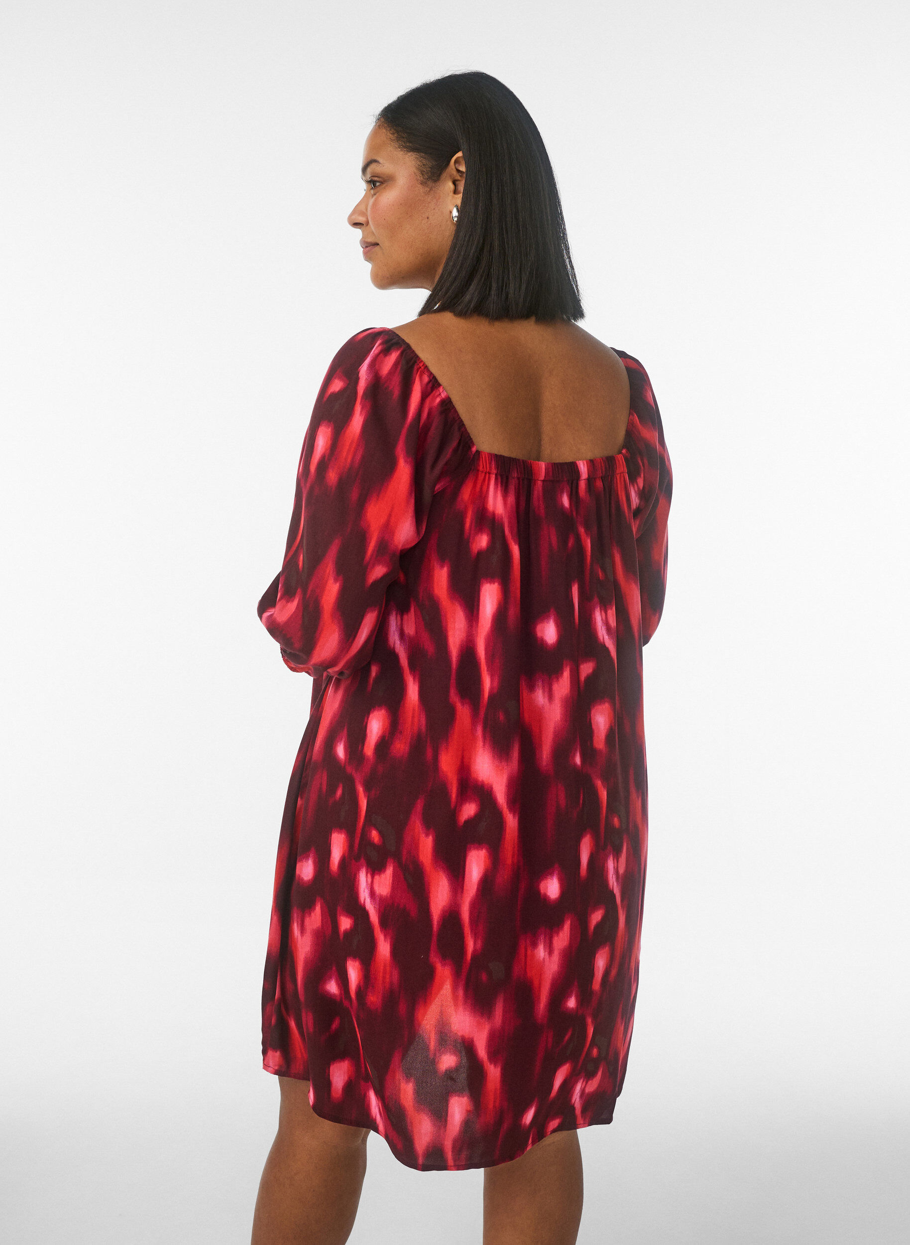 Zizzi Strandkleid aus Viskose mit Print, Pink, Model image number 2