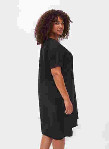 Nachthemd aus Baumwolle mit Print, Black w. Gold Foil, Model image number 1