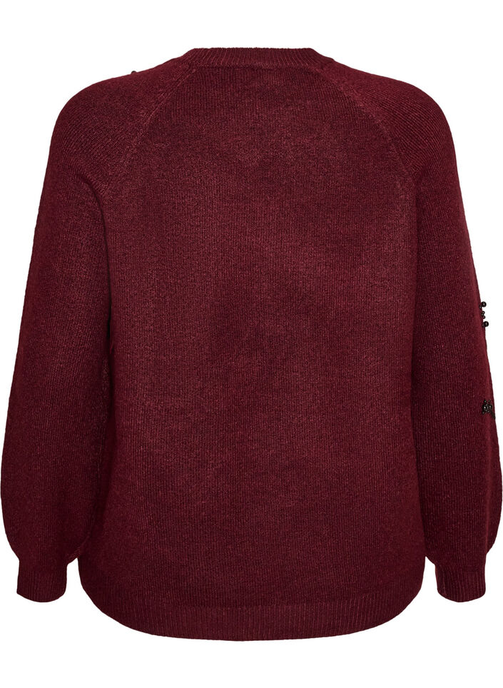 Pullover mit Perlenstickerei, Rot, Packshot image number 1