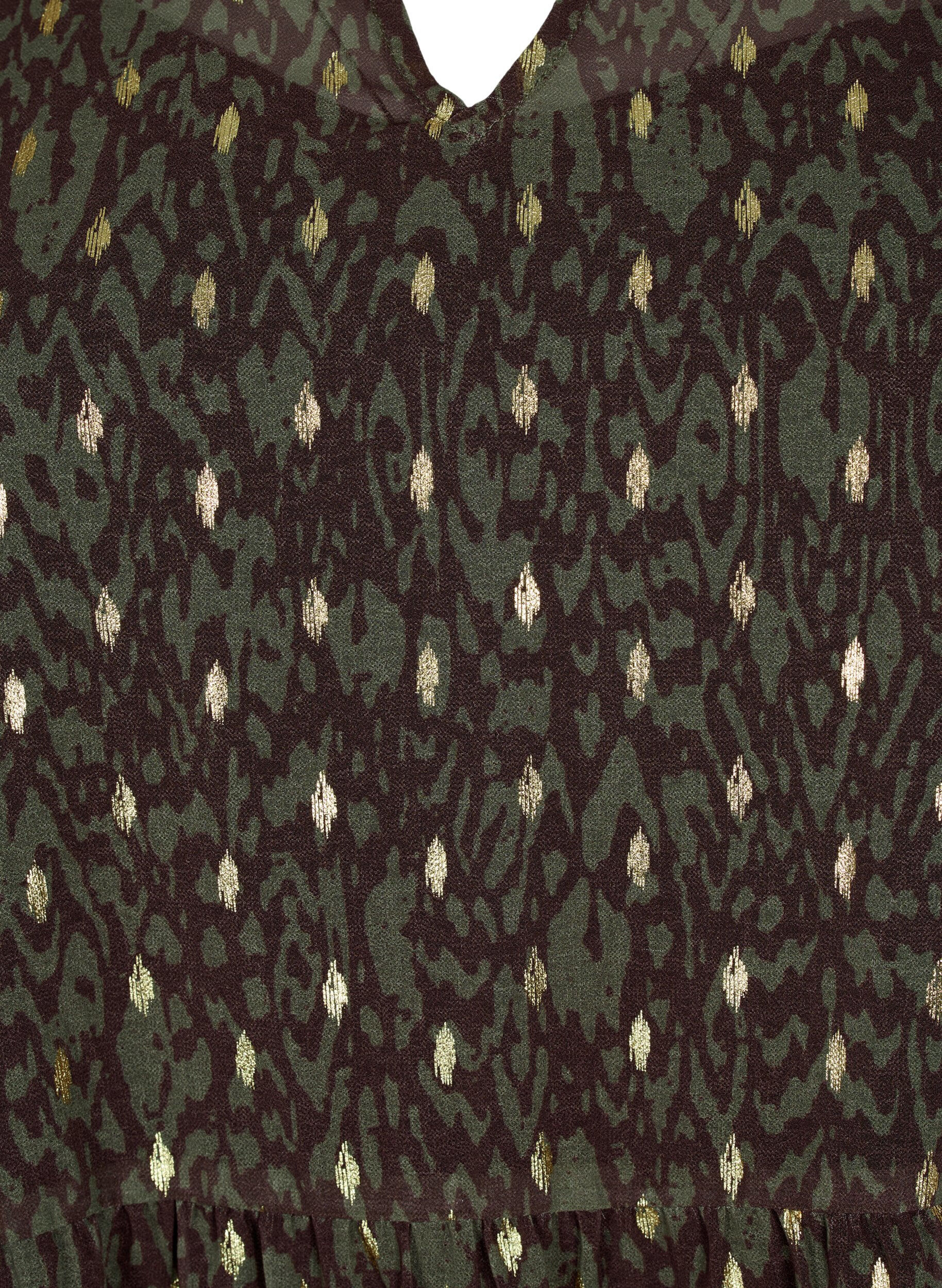 Zizzi Tunika mit Druck und Lurex, Green Ethnic AOP, Packshot image number 2