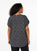 Bluse mit kurzen Ärmeln und Print, Black Grey Graphic , Model image number 1