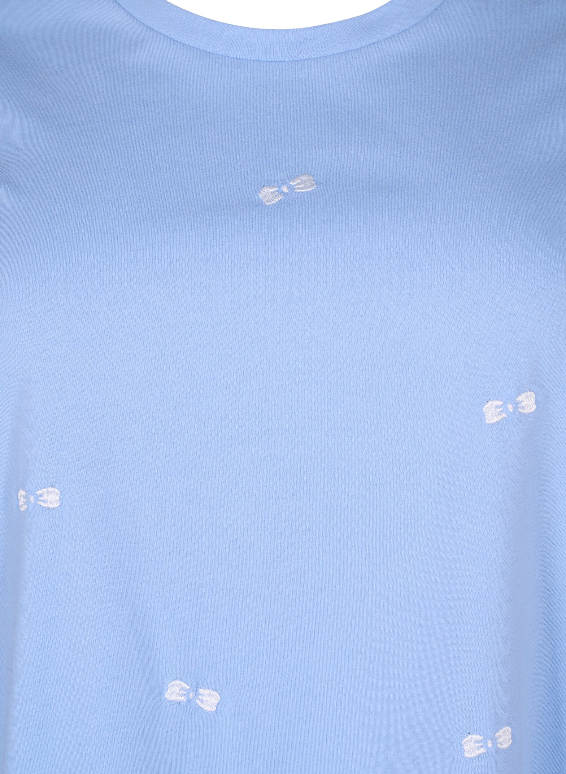 Zizzi T-Shirt aus Bio-Baumwolle mit Schleifen, Serenity W. Bow Emb., Packshot image number 2