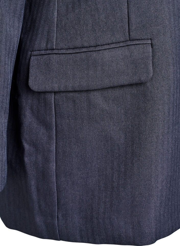 Klassischer Blazer mit Taschen, Grau, Packshot image number 3