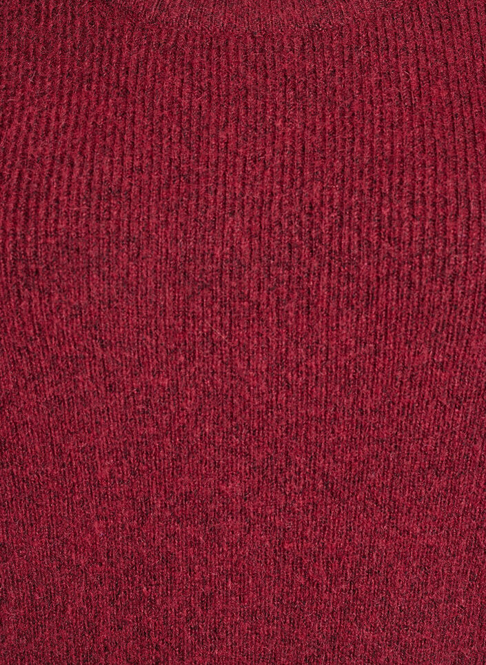 Melierte Strickbluse mit Rundhalsausschnitt, Rot, Packshot image number 2