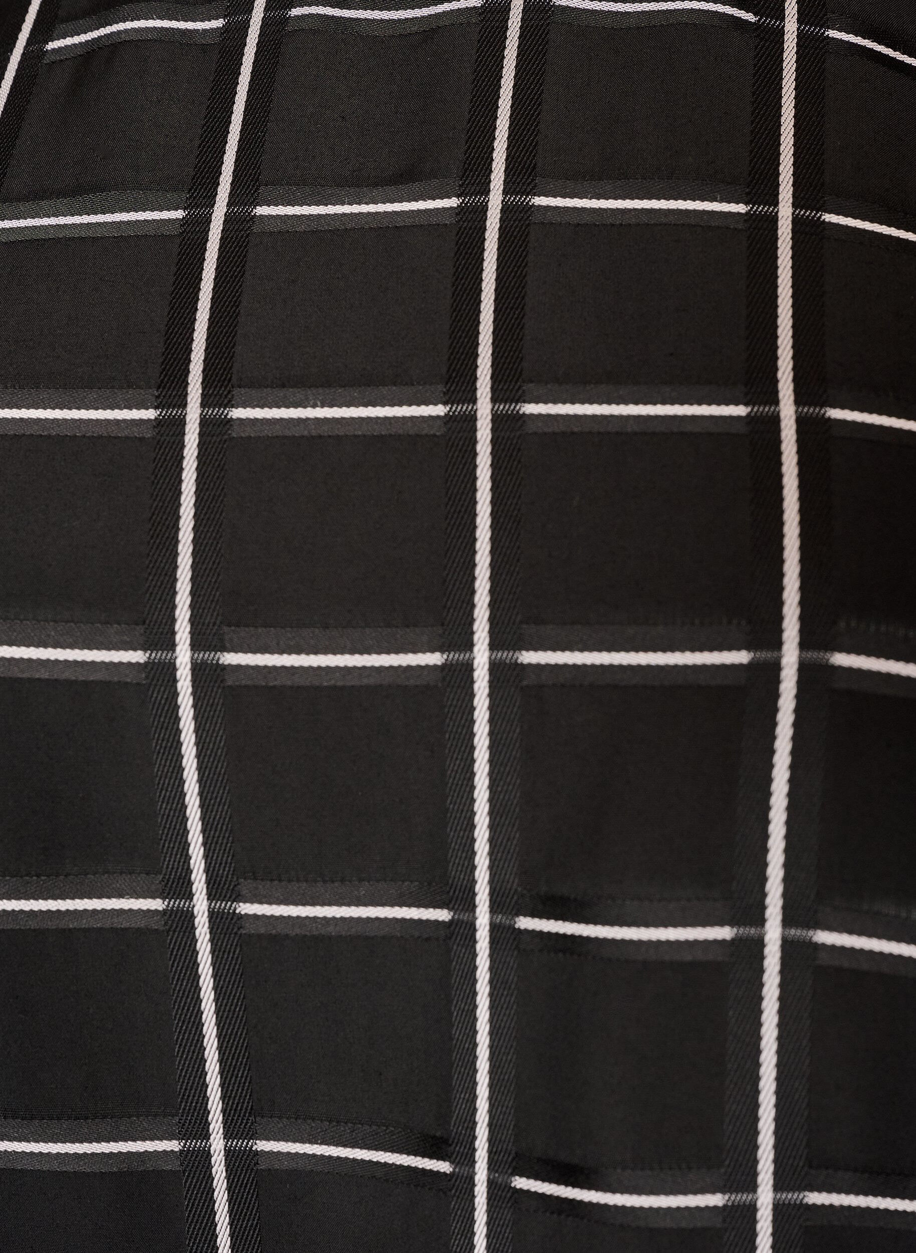 ZizziKarierte Bluse mit Spitzenbesatz und ellenbogenlangen &Auml;rmeln, Schwarz, Packshot image number 2