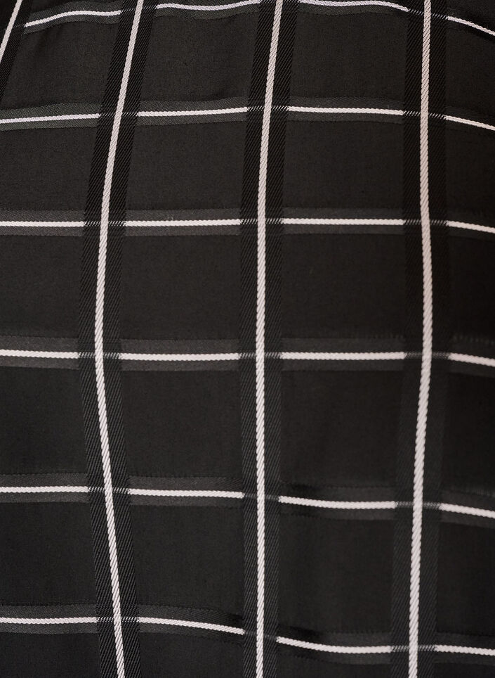 Karierte Bluse mit Spitzenbesatz und ellenbogenlangen &Auml;rmeln, Schwarz, Packshot image number 2