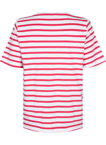 Gestreiftes T-Shirt aus Baumwolle, Bright Rose Stripes, Packshot image number 1
