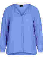 Unifarbenes Hemd mit V-Ausschnitt, Ultramarine, Packshot