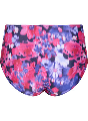 Bikinihose mit Aufdruck und hoher Taille, Pink Flower AOP, Packshot image number 1