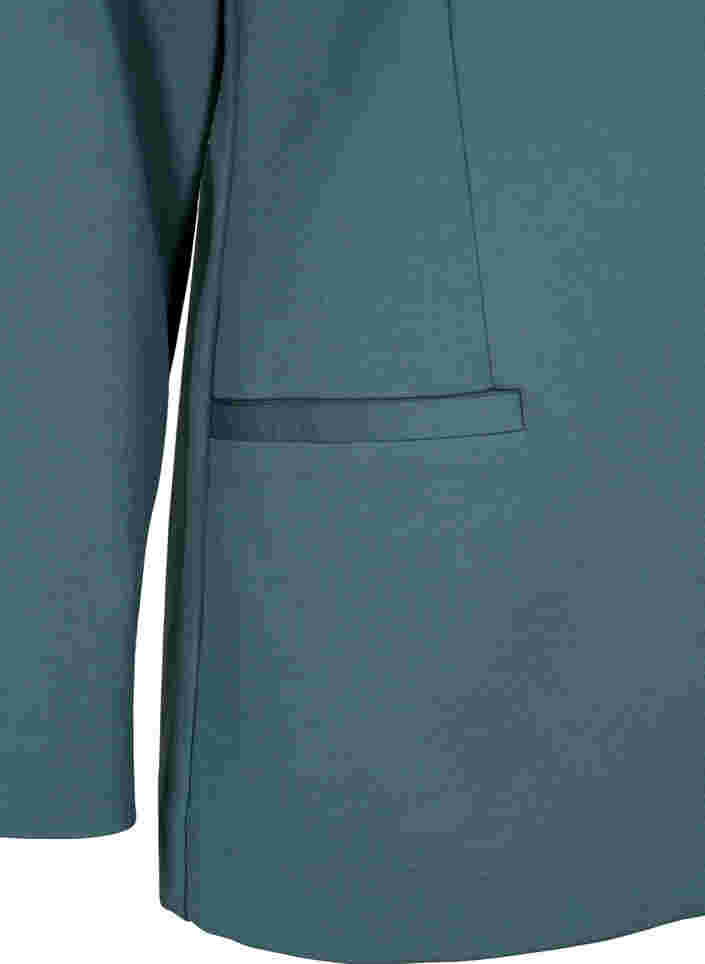 Schlichter Blazer mit Knopf und Dekorationstaschen, Silver Pine, Packshot image number 3