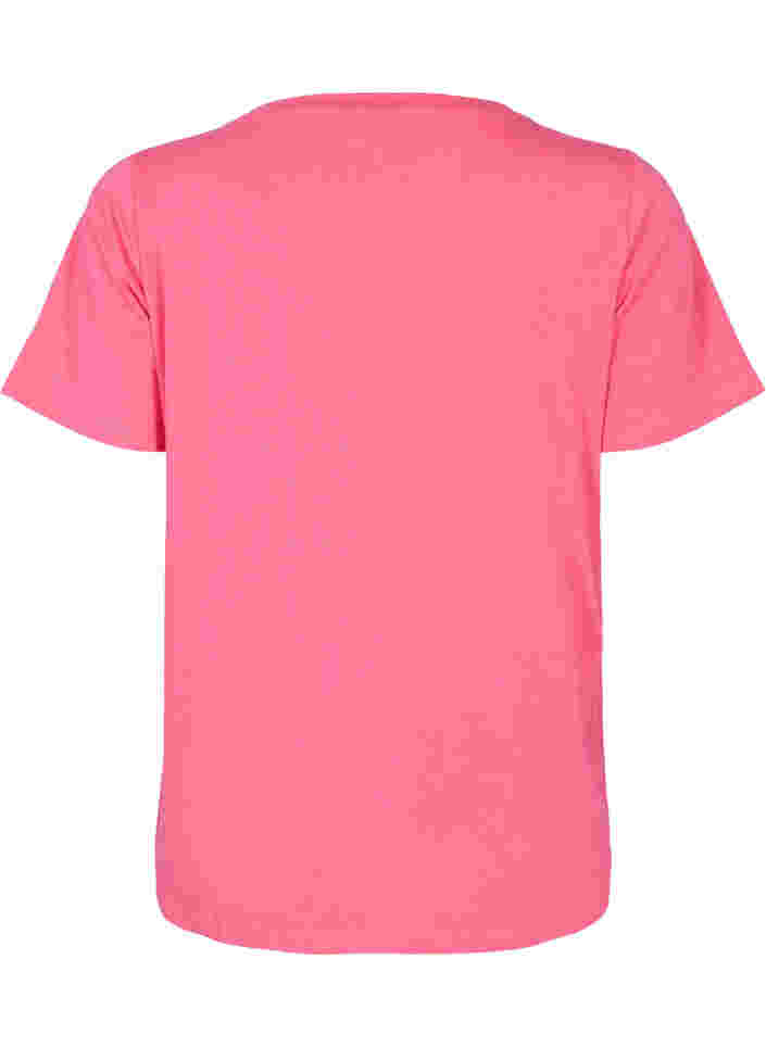 Baumwoll-T-Shirt mit Aufdruck und kurzen Ärmeln, Hot Pink Create, Packshot image number 1