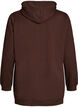 Hoodie mit Textmotiv aus Frottee, Braun, Packshot image number 1