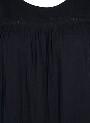Ärmelloses Baumwollkleid in A-Form, Black, Packshot image number 2