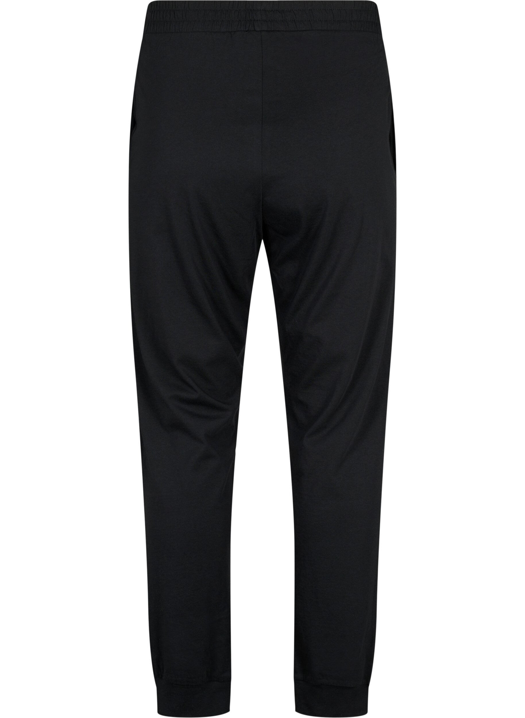 Zizzi Pyjama aus Baumwolle, Schwarz, Packshot image number 1