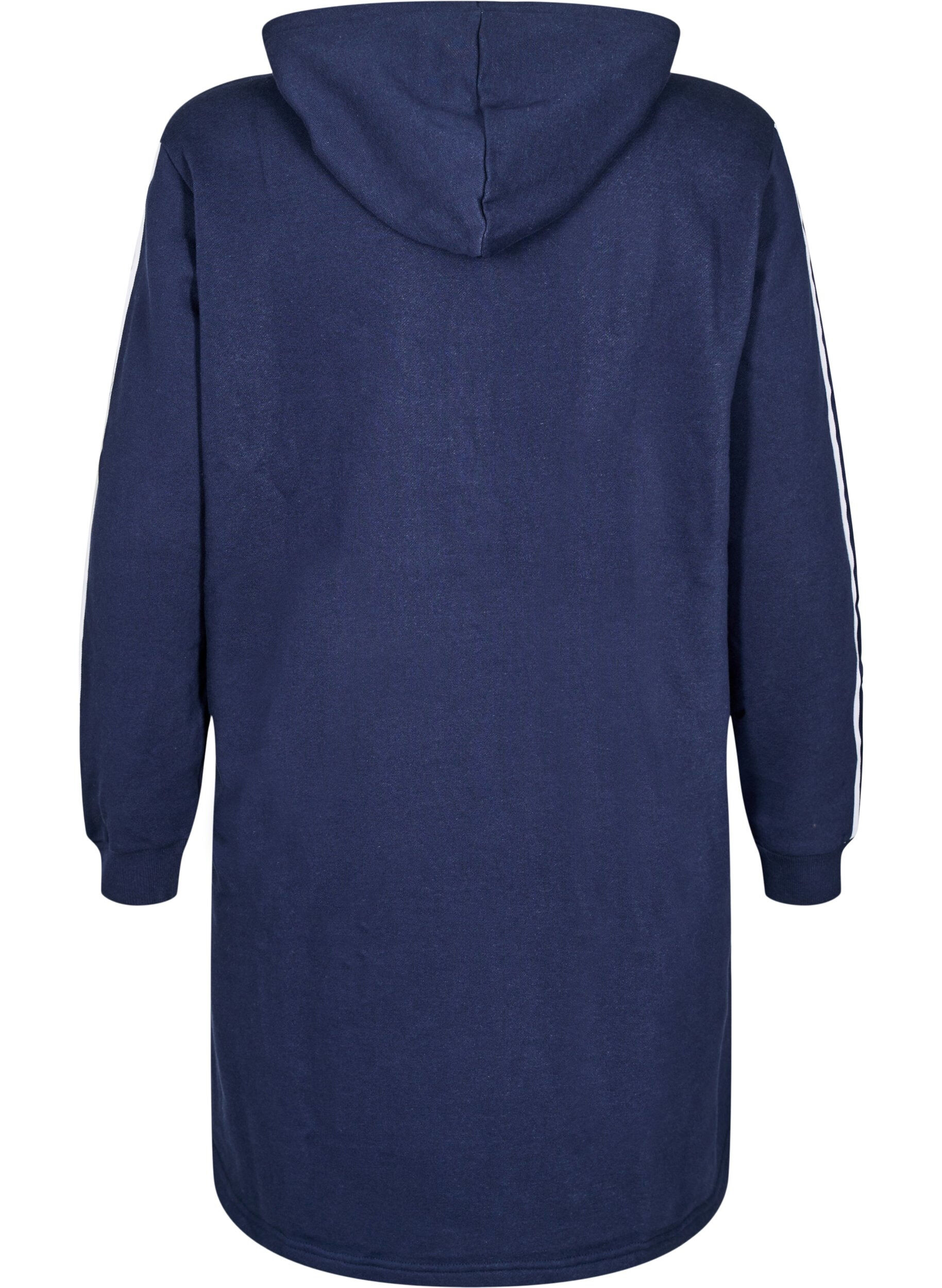 Zizzi Sweatshirtkleid mit Kapuze und langen &Auml;rmeln, Navy Blazer, Packshot image number 1