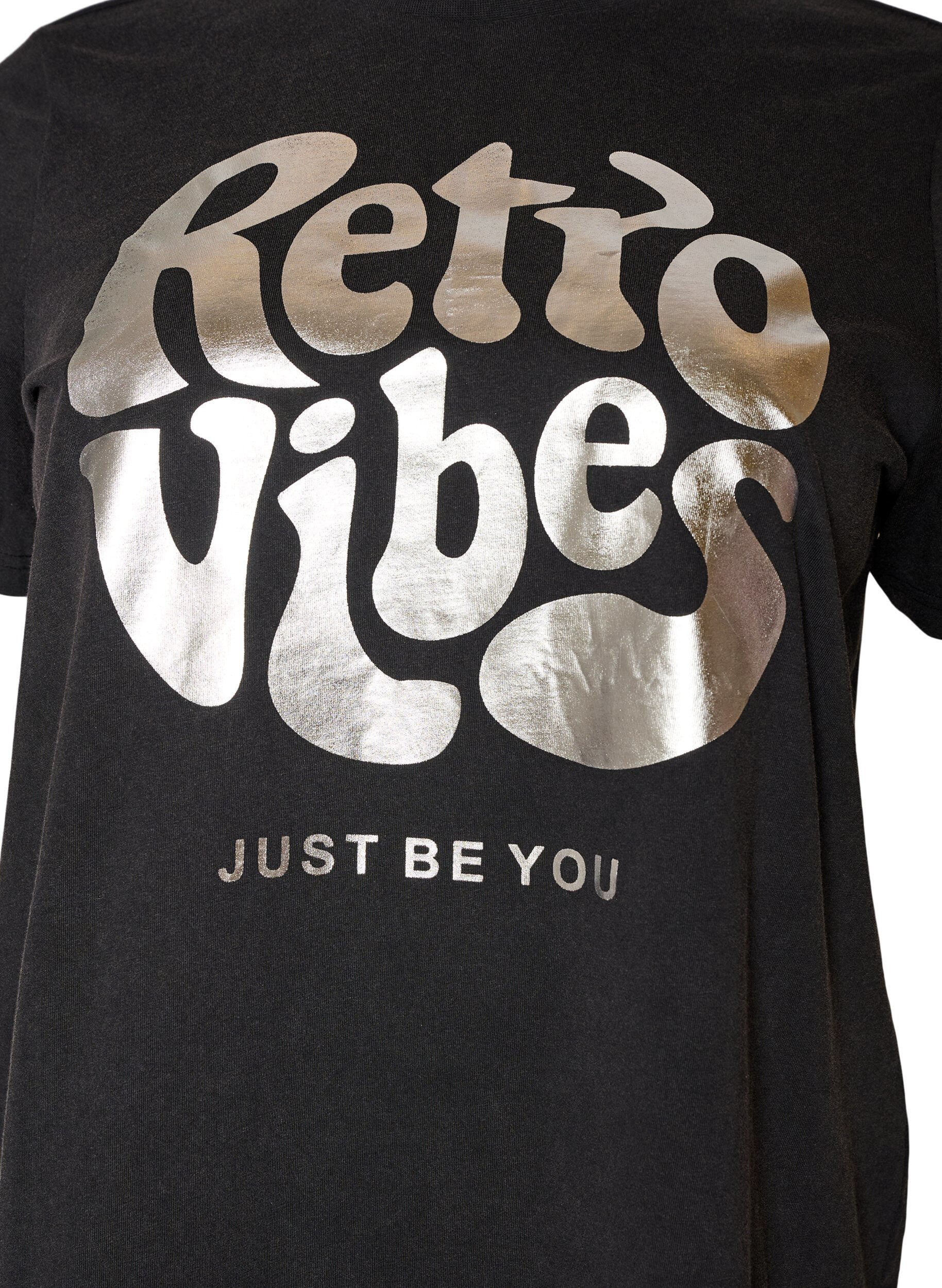 ZizziGrafik-T-Shirt aus Bio-Baumwolle, Schwarz, Packshot image number 2