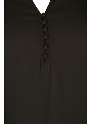 Langärmelige Bluse mit V-Ausschnitt , Black, Packshot image number 2