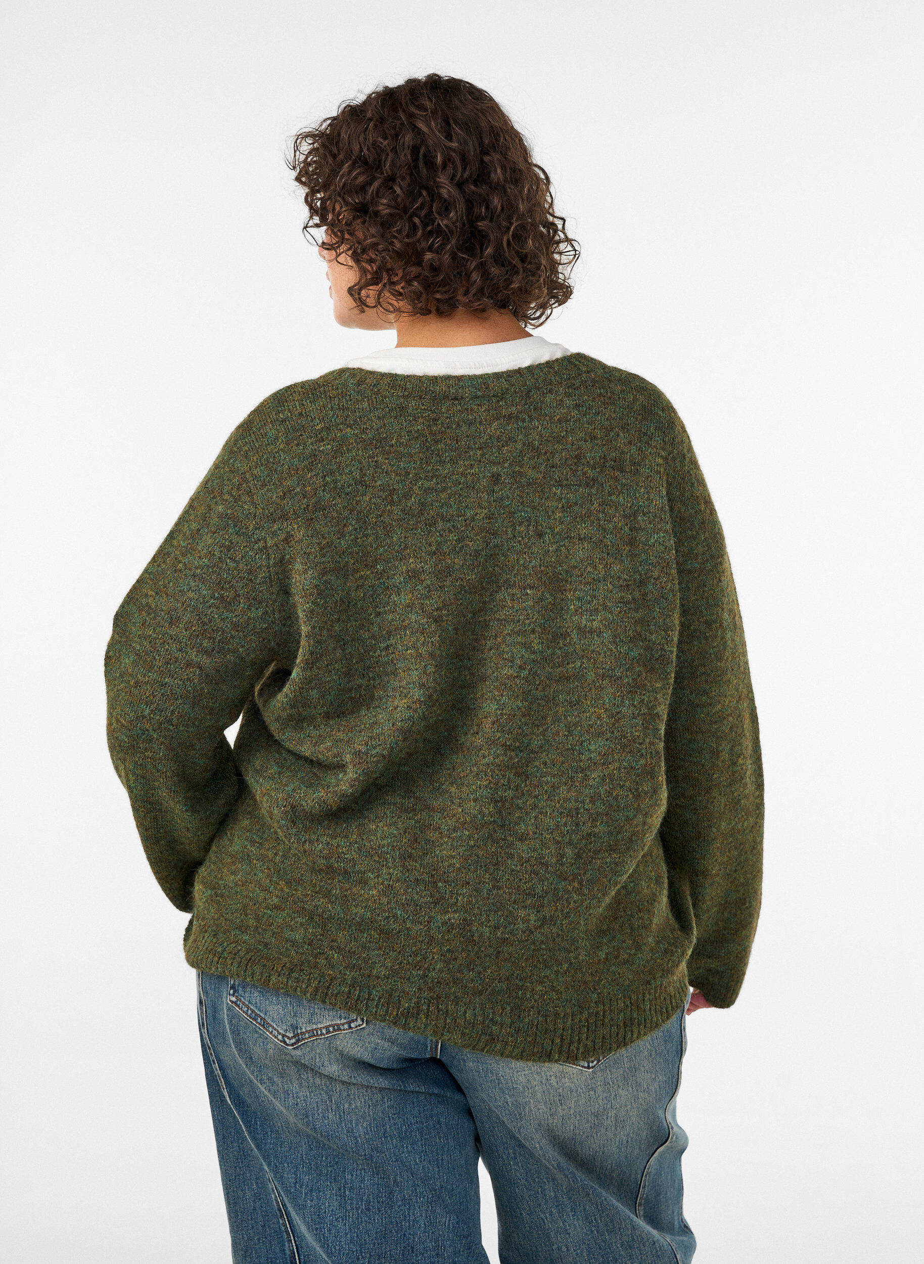 ZizziLockerer Pullover mit Rundhalsausschnitt, Gr&uuml;n, Model image number 2
