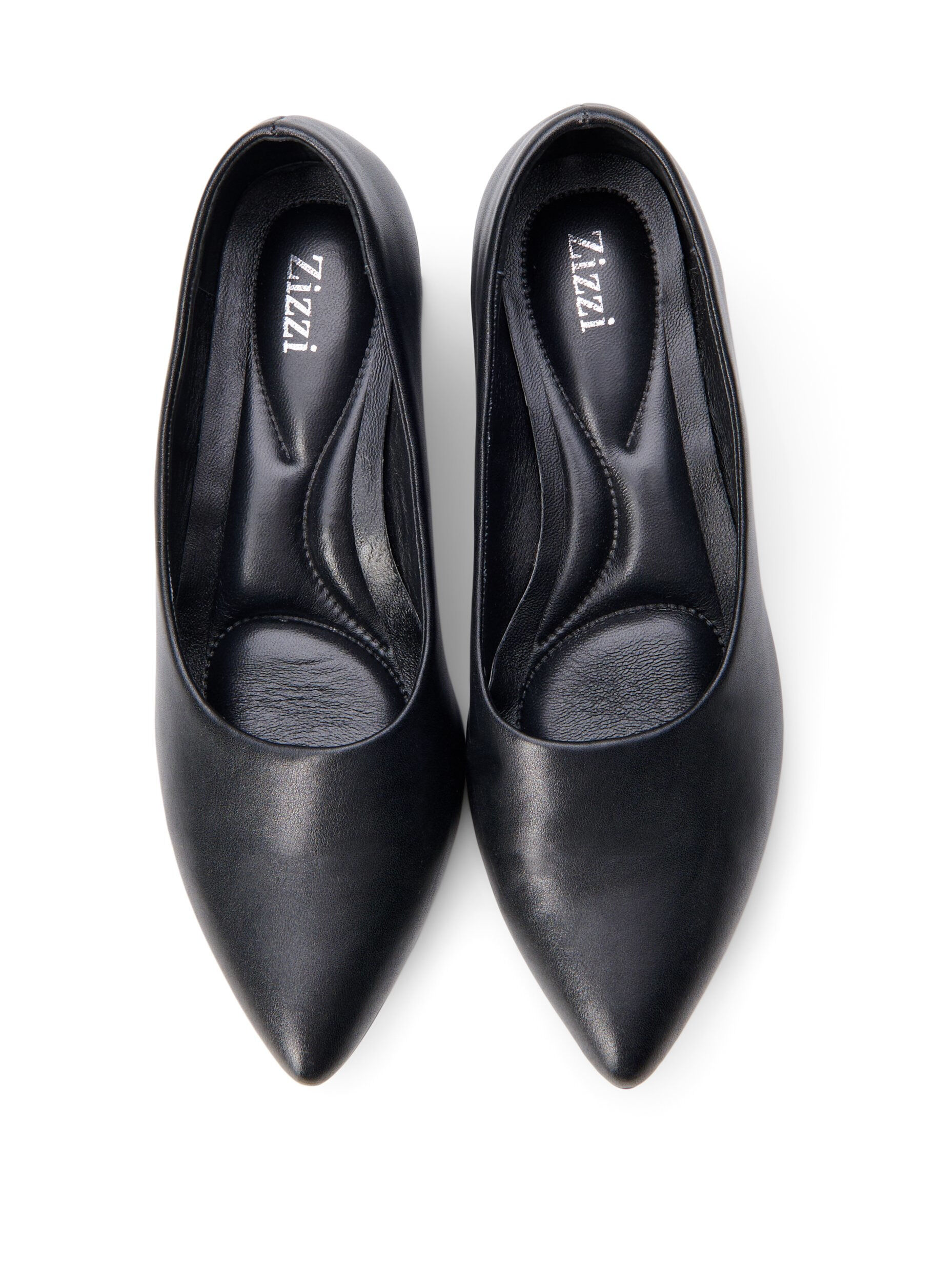 Zizzi Extra-Weite - Lederspangenpumps mit spitzer Zehe, Schwarz, Packshot image number 2