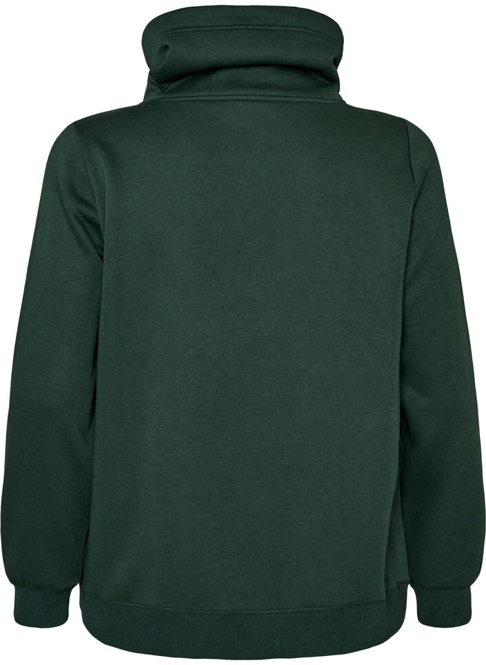 Sweatshirt mit Stehkragen und Taschen, Gr&uuml;n, Packshot image number 1