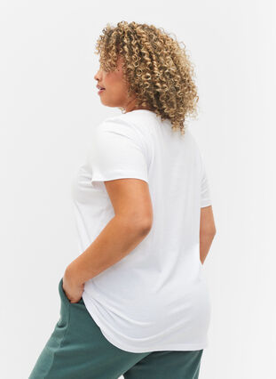 Sport-T-Shirt aus Baumwolle mit Aufdruck, White w. inhale logo, Model image number 1