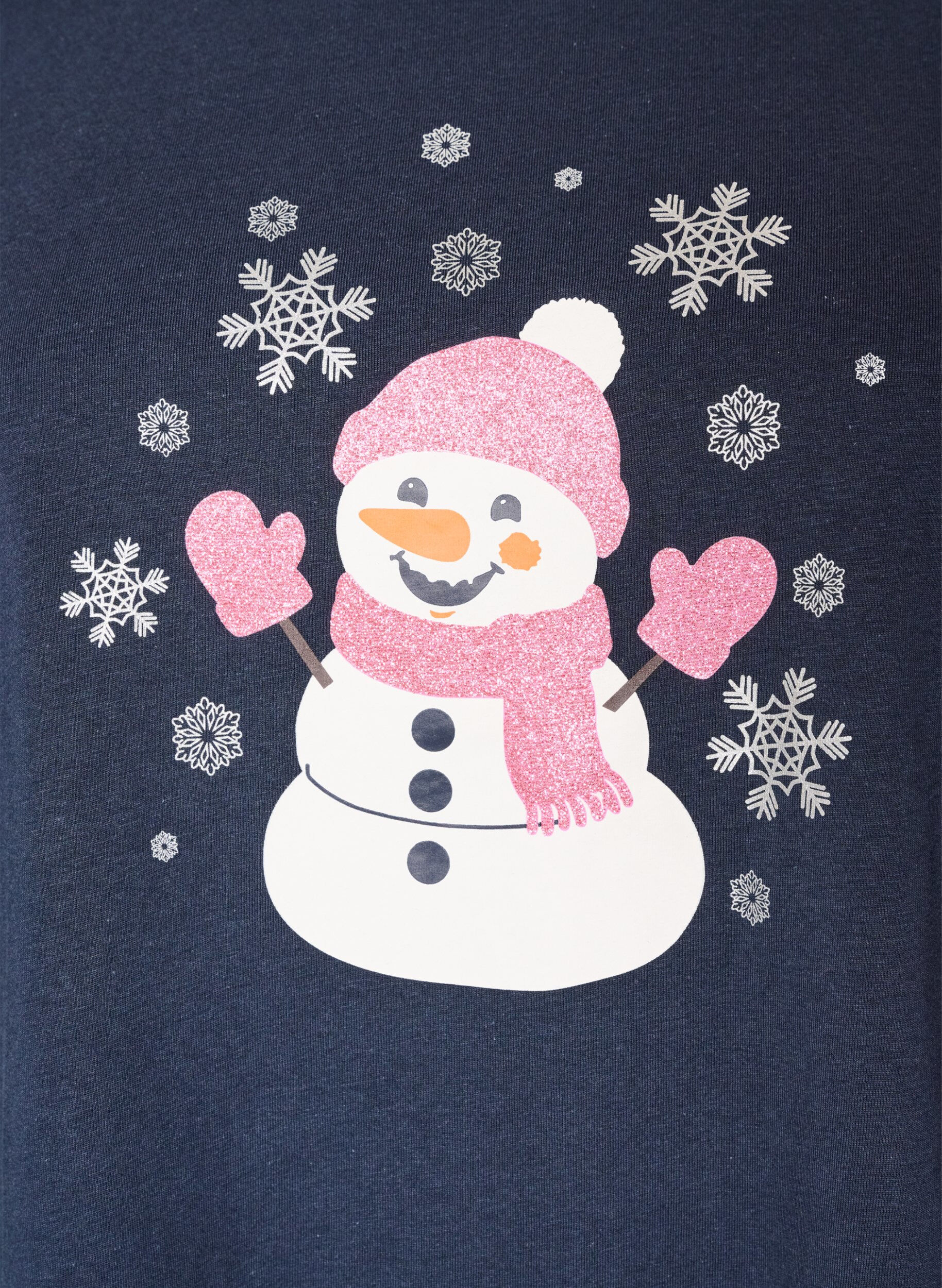 ZizziWeihnachts-T-Shirt aus Bio-Baumwolle, Blau, Packshot image number 2