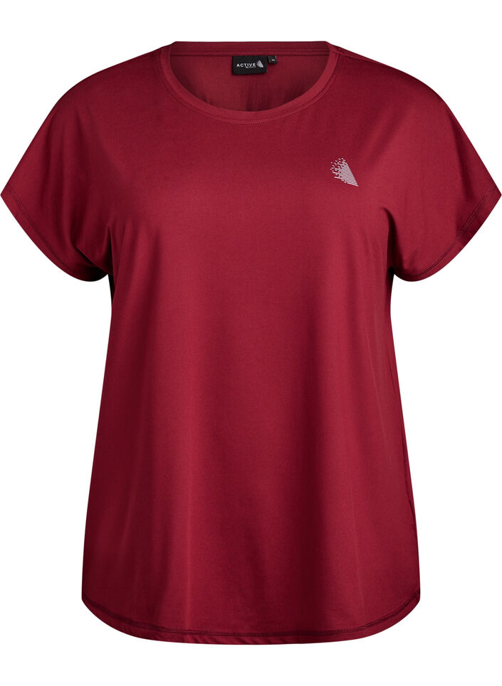 Einfarbiges Trainings-T-Shirt, Rot, Packshot image number 0