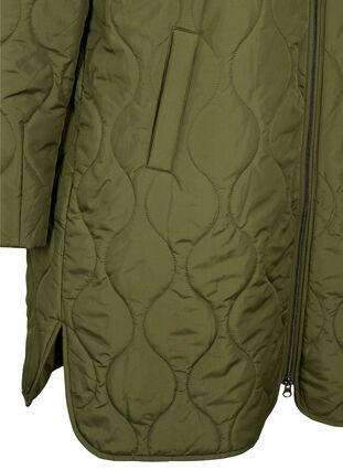 Lange gefütterte Jacke mit Taschen und Reißverschluss, Winter Moss, Packshot image number 3