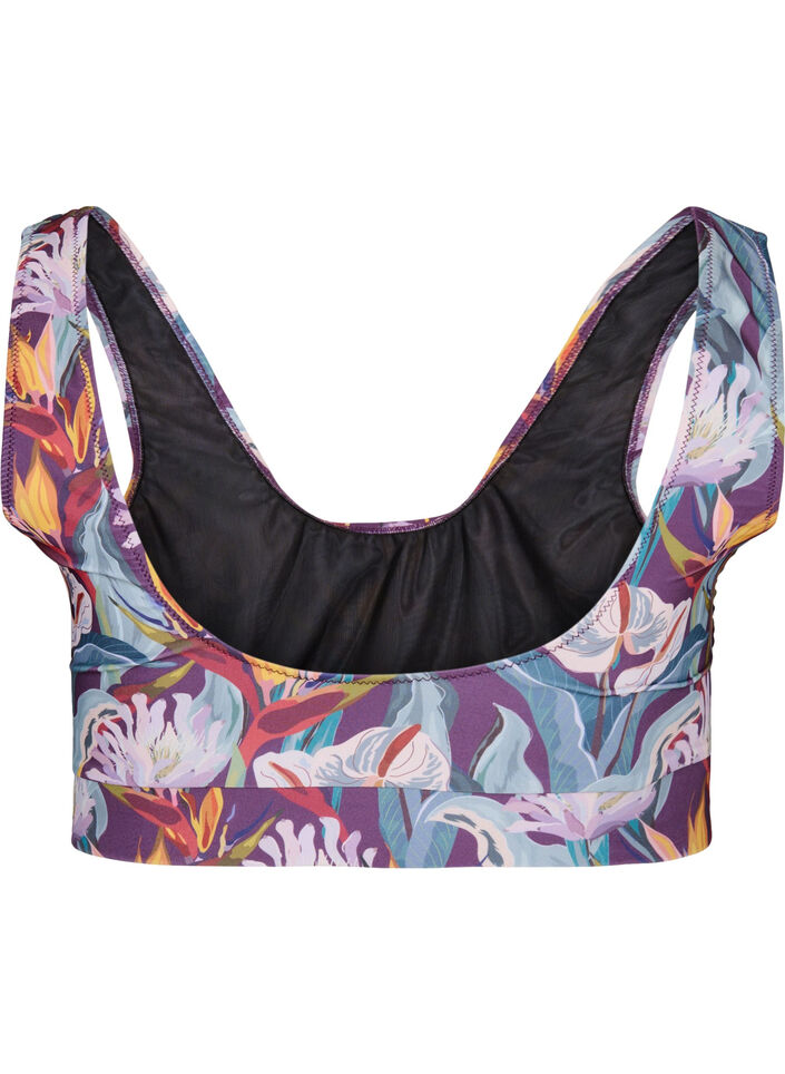 Bikini-Top mit Rundhalsausschnitt, Deep Tropical Print, Packshot image number 1