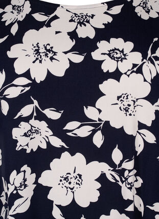 FLASH – Kurzarmbluse aus Viskose mit Aufdruck, N. Sky White Flower, Packshot image number 2