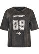 Oversized T-Shirt aus Bio-Baumwolle mit College-Print, Schwarz, Packshot image number 0