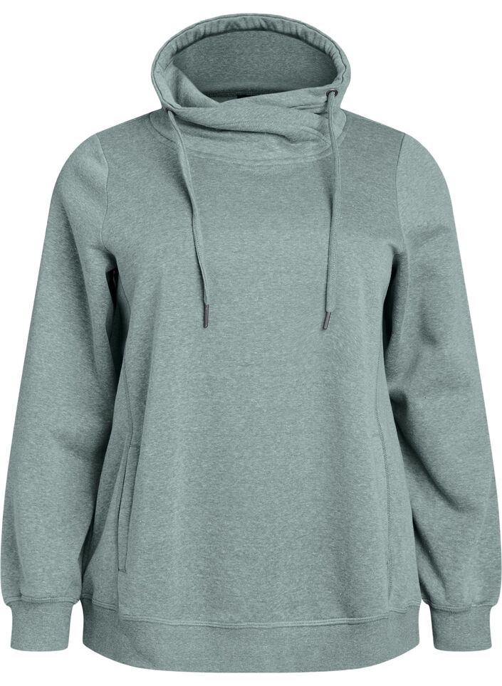 Sweatshirt mit Stehkragen und Taschen, Gr&uuml;n, Packshot image number 0