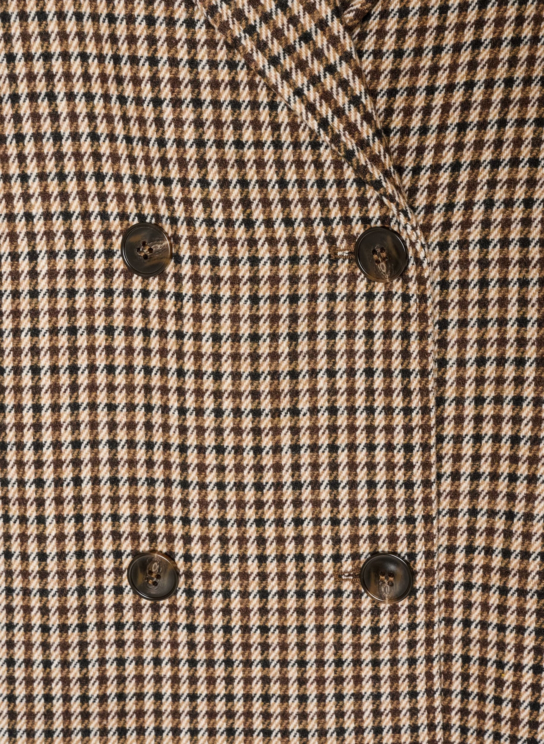 ZizziKarierter Kurzmantel mit zweireihiger Knopfleiste, Braun, Packshot image number 2