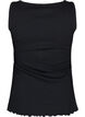 Geripptes Tanktop mit Knöpfen, Black, Packshot image number 1