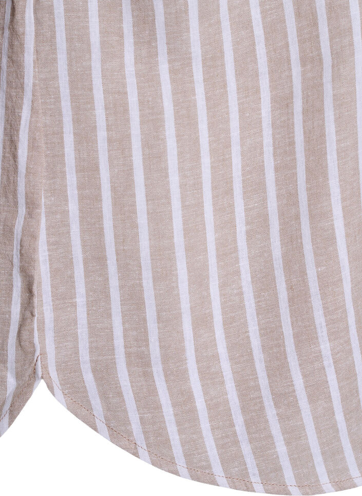 Bluse aus Leinen und Viskose mit 3/4-&Auml;rmeln, Beige, Packshot image number 3