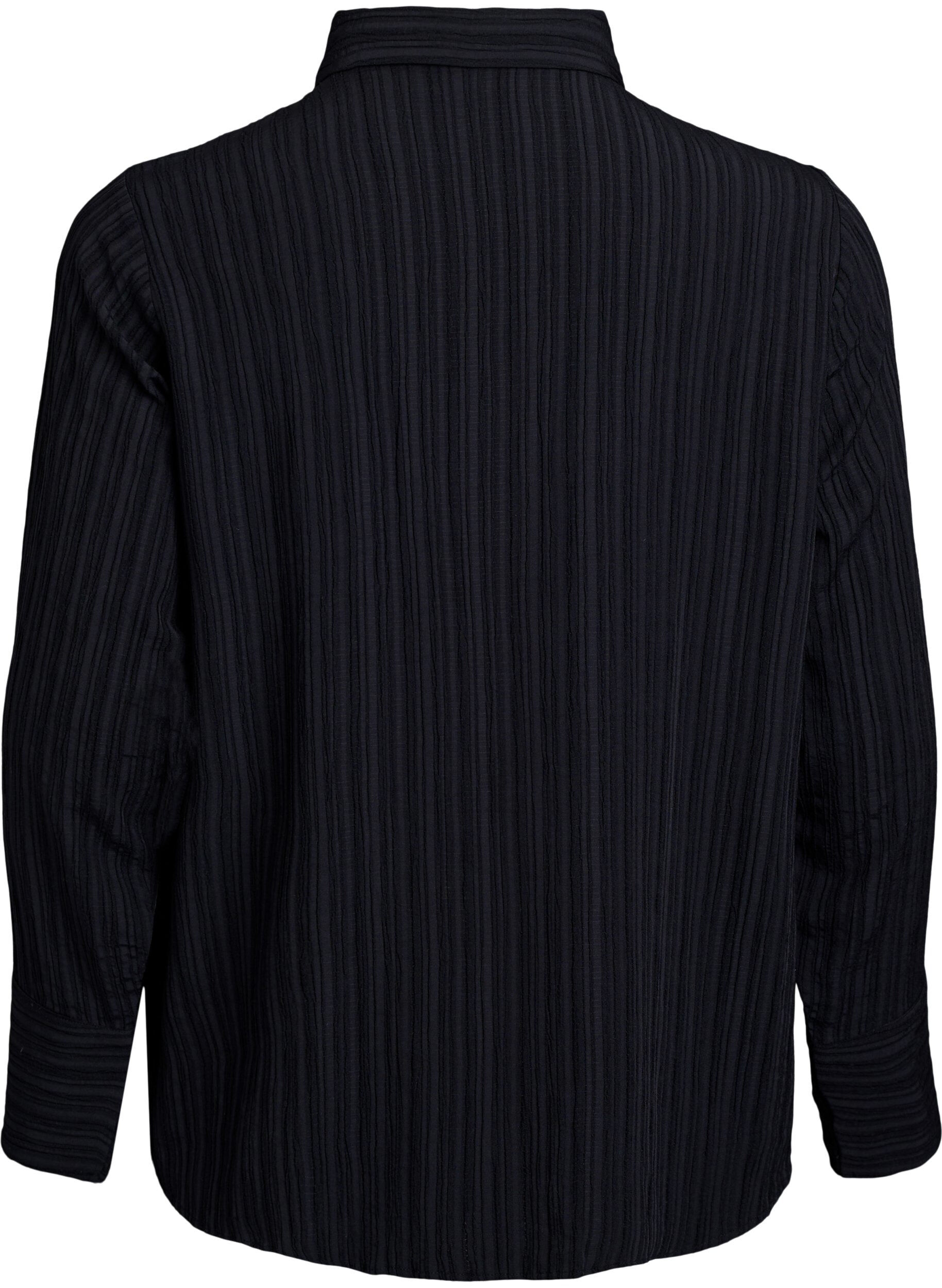 Zizzi FLASH - Bluse mit Textur, Schwarz, Packshot image number 1