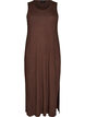 &Auml;rmelloses geripptes Kleid aus Viskose, Braun, Packshot image number 0