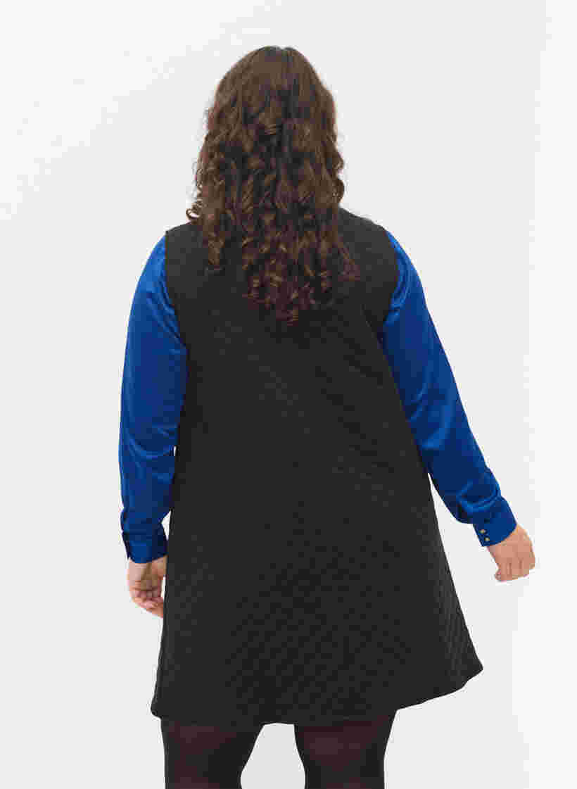 Gestepptes Spencer-Kleid, Black, Model image number 1