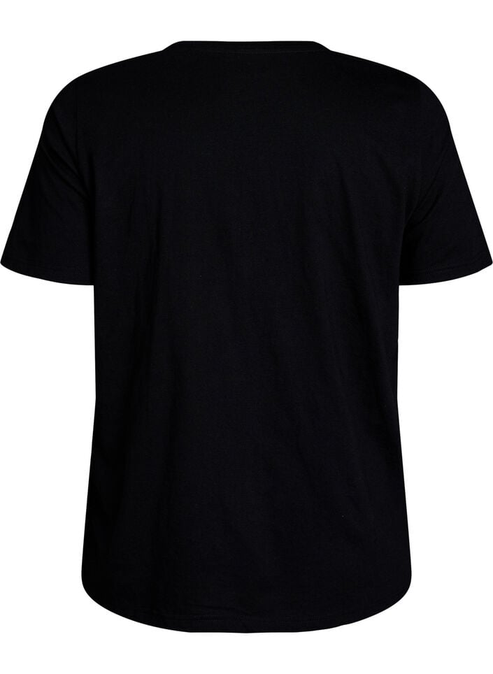 T-Shirt mit Print, Schwarz, Packshot image number 1