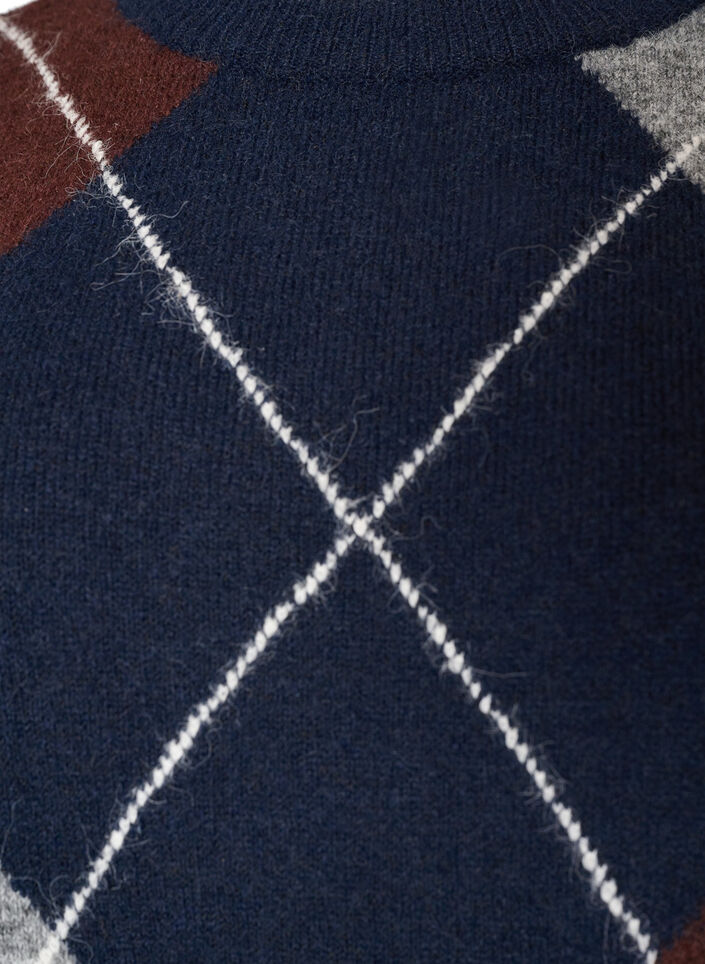 Strickkleid mit gro&szlig;em Karomuster, Blau, Packshot image number 2