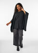 Strickponcho mit Rundhalsausschnitt, Grau, Model image number 1
