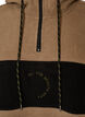 Anorak aus Fleece mit Kapuze und Kontrasteinsatz, Braun, Packshot image number 2