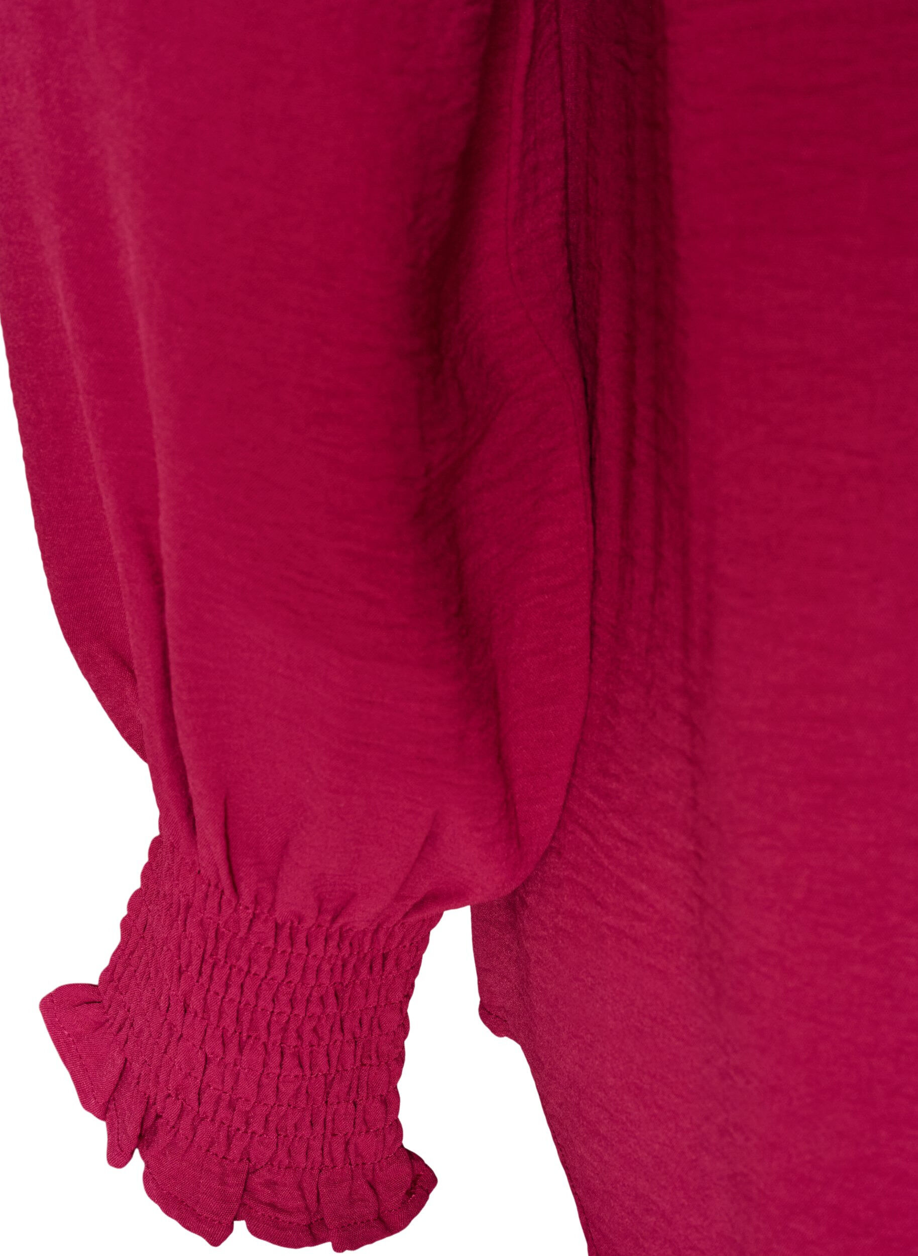 ZizziBluse mit Smockb&uuml;ndchen und V-Ausschnitt, Rot, Packshot image number 3