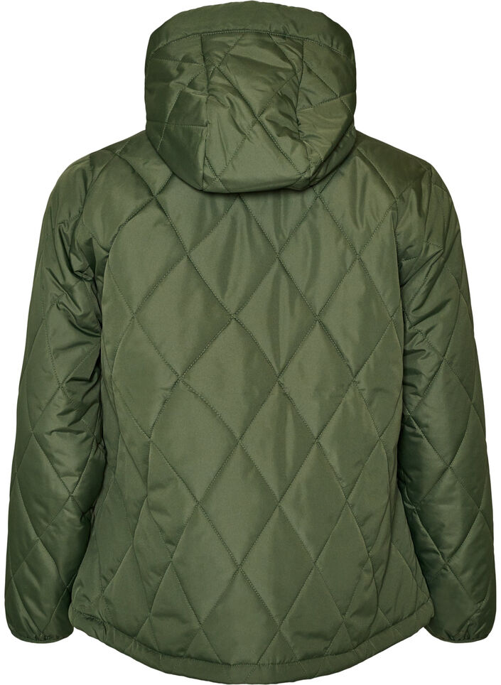 Leicht wattierte Jacke mit Rautensteppung, Gr&uuml;n, Packshot image number 1