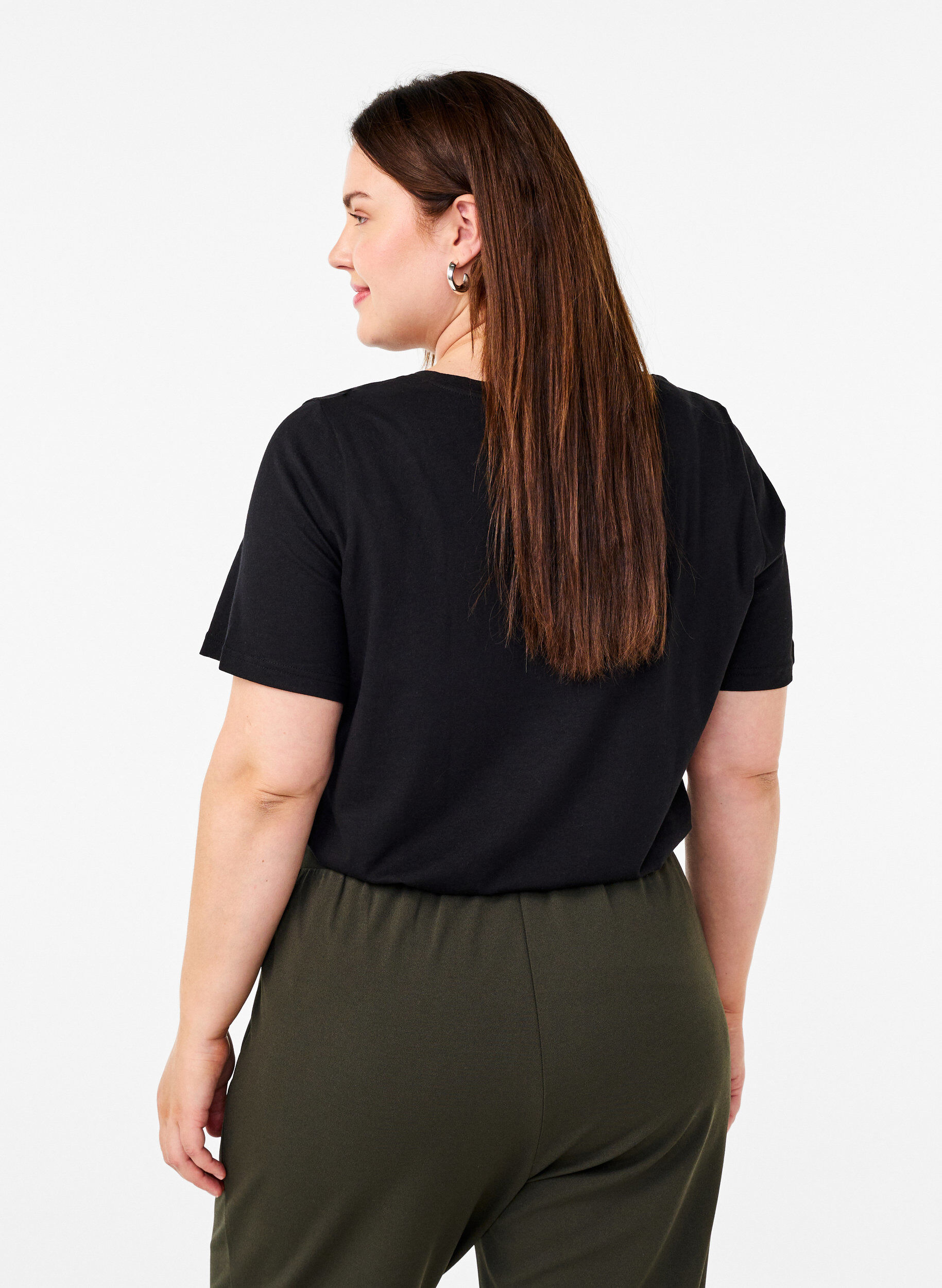 Zizzi FLASH - T-Shirt mit Print, Schwarz, Model image number 2