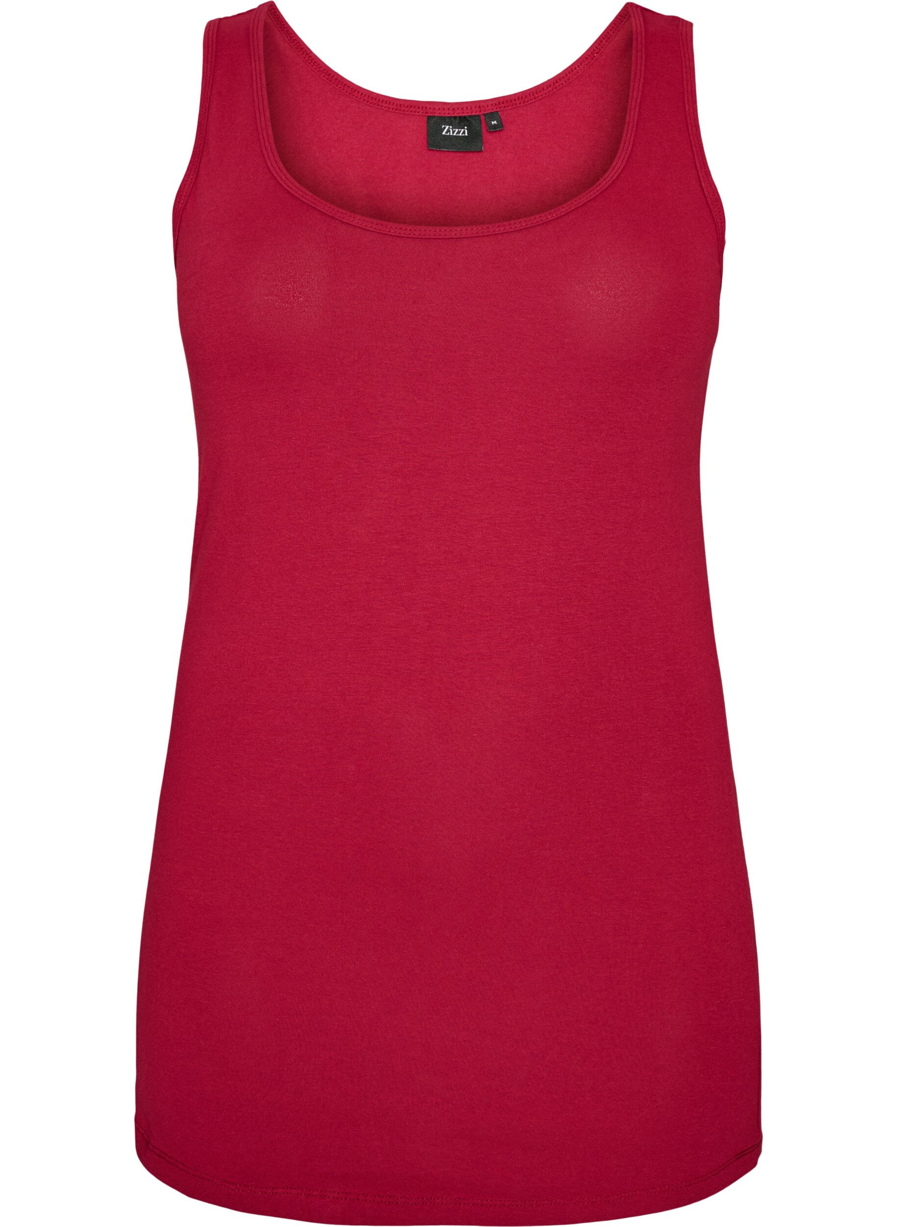 ZizziEinfarbiges Basic Top aus Baumwolle, Rot, Packshot image number 0