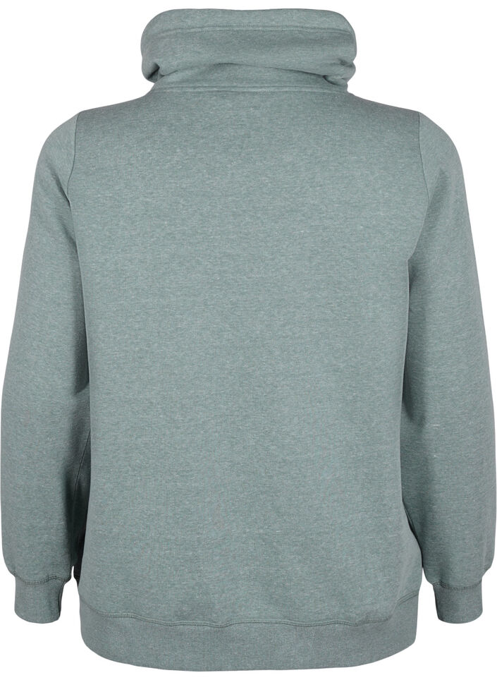 FLASH - Sweatshirt mit Stehkragen, Balsam Green Melange, Packshot image number 1