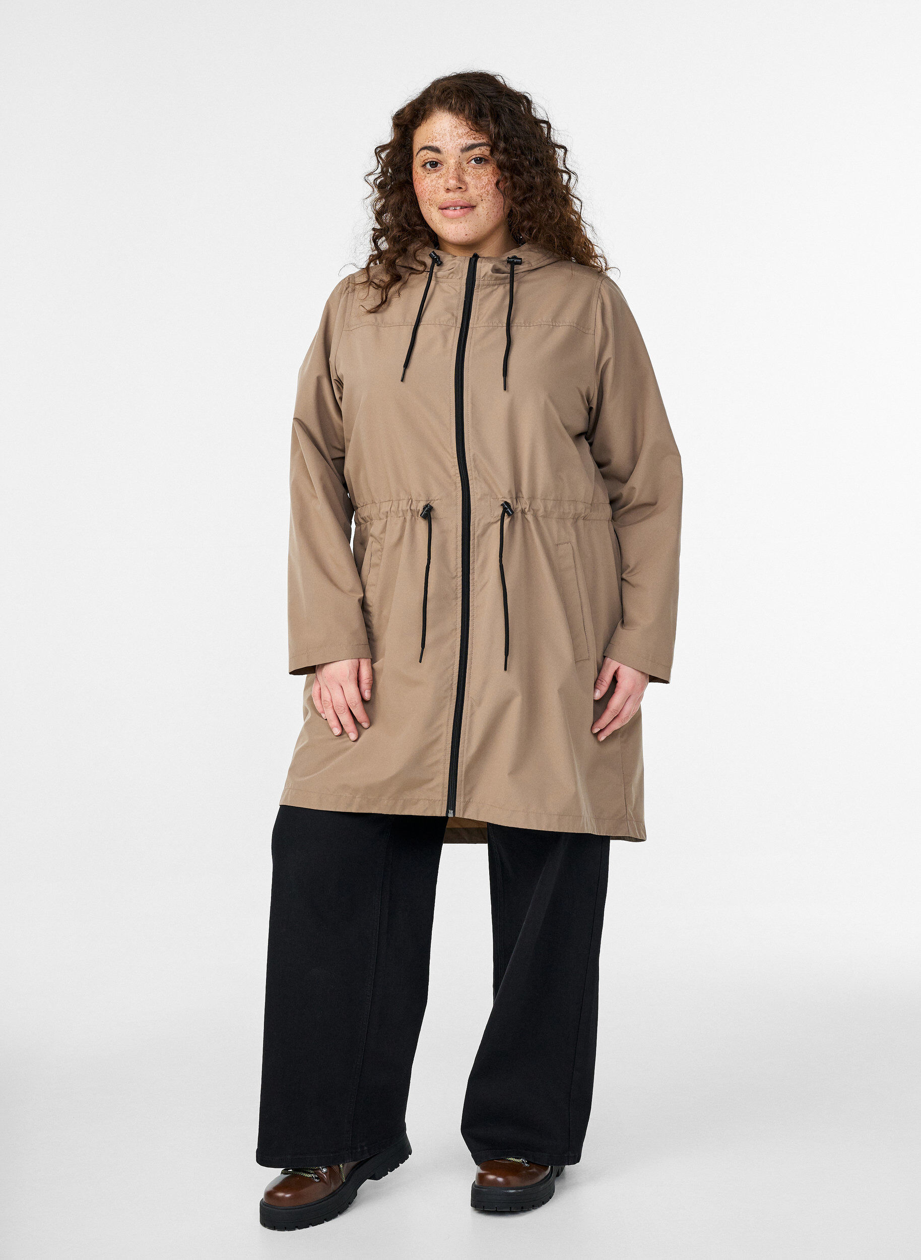 ZizziLeichter Parka mit Kapuze, Braun, Model image number 1