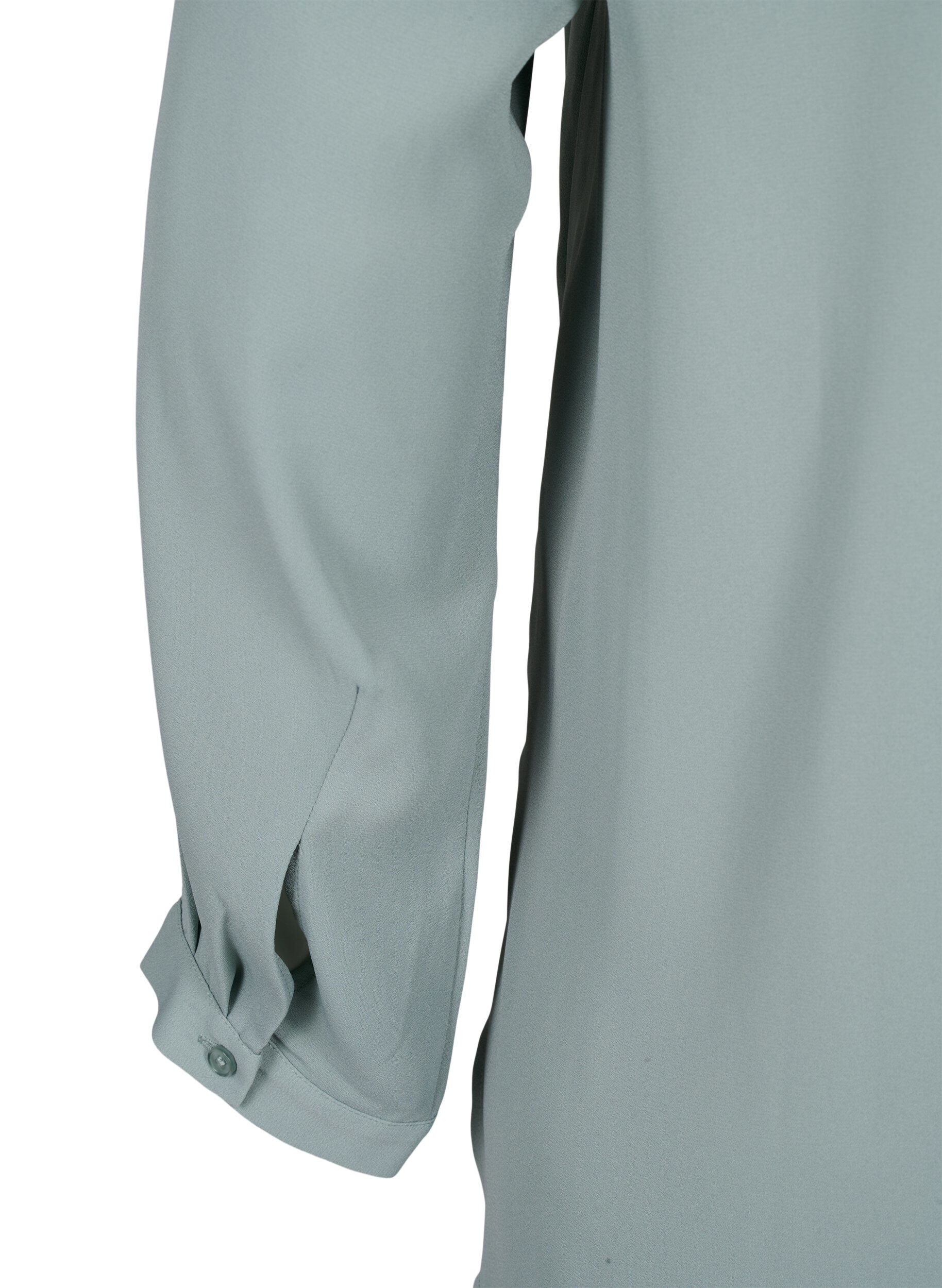 Zizzi Einfarbiges Hemd mit V-Ausschnitt, Chinois Green, Packshot image number 4